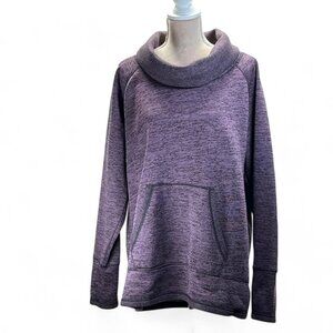 RBX Active Purple Cowl Neck Pullover Sweater Shirt Pocket Thumbhole Size 2X